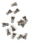 20 7x4mm Antique Silver Dangle Lotus Flower Pendants